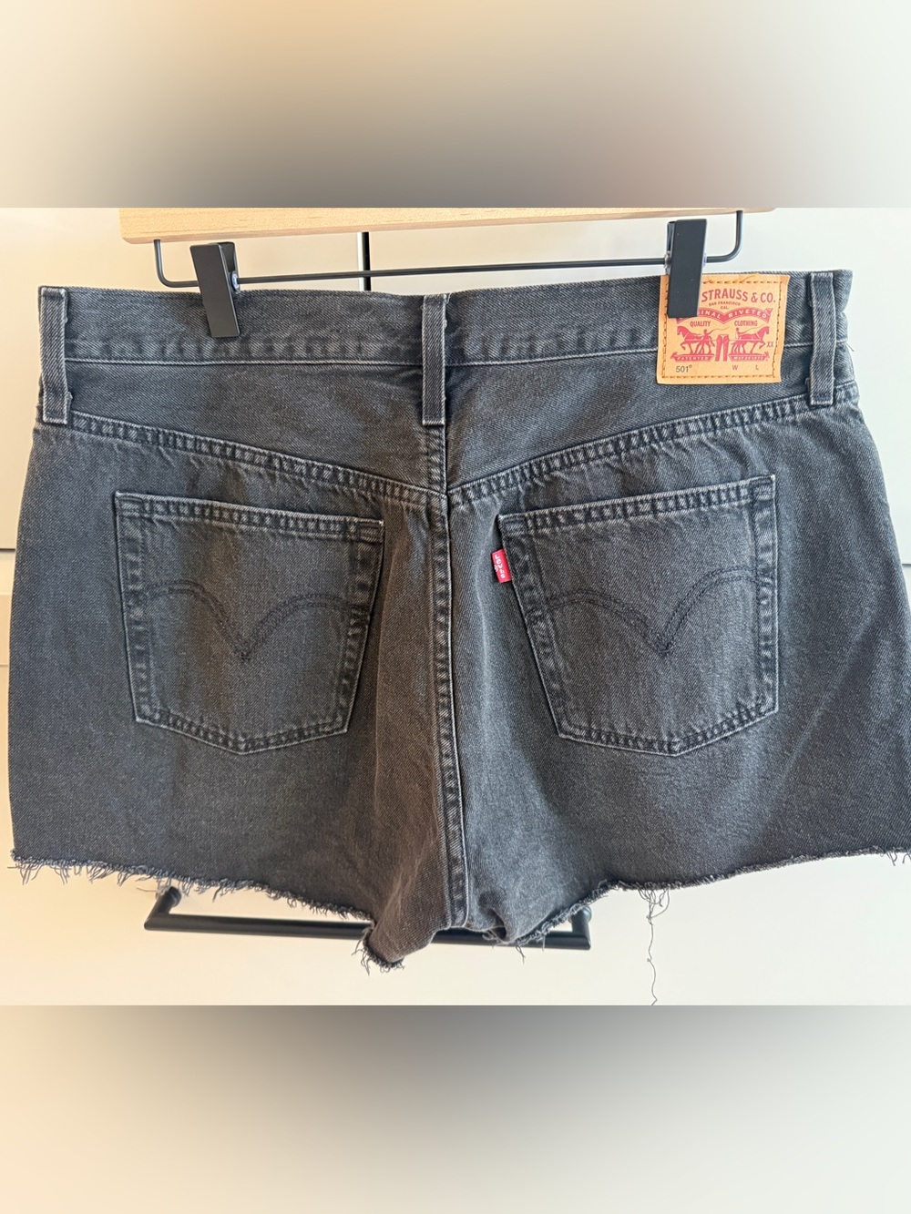 Levi's  501 Women's Black Cutoff Denim Shorts with Frayed Hem